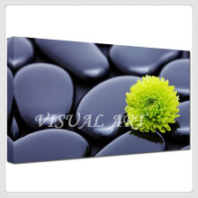 Black Stone Yellow flower Printed Canvas Painting Wall Art
